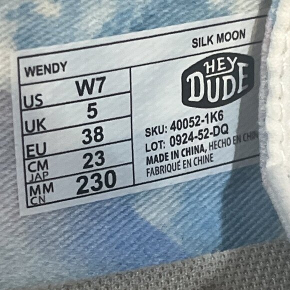 HEY DUDE WENDY SILK MOON  Lightweigth Slip-On Womens Shoes Size W7 - Picture 5 of 7